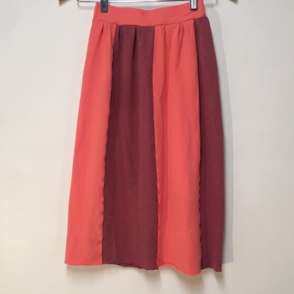 Skirt Girls 8 Maxi Pink Colorblock Knit Cotton Straight Retro Mom and Pop's Kids - Picture 4 of 8